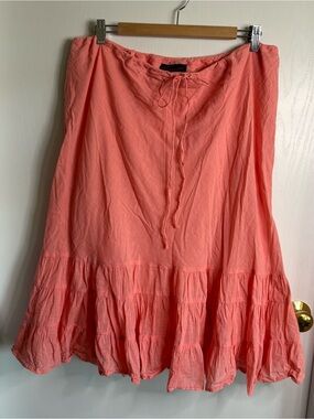 Vintage Torrid Tiered Ruffle Bias Cut Drawstring Woven Midi Skirt Fairy Y2K Boho
